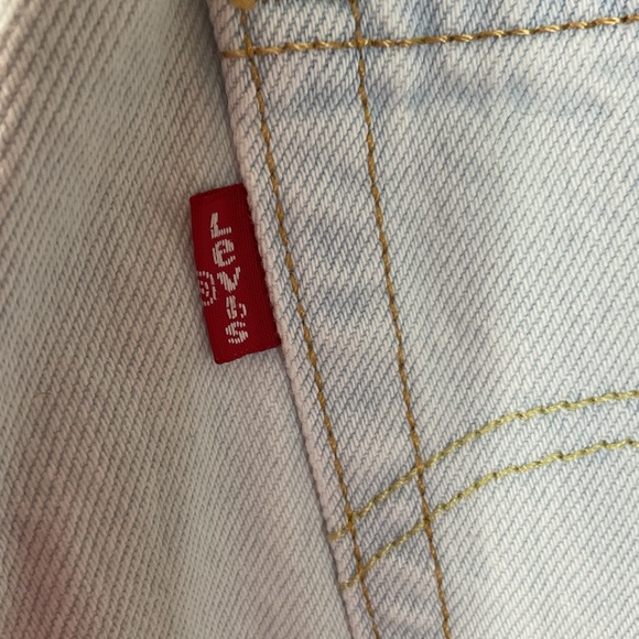 Levi's Light Blue Distressed Denim Cutoff Shorts - Picture 4 of 7